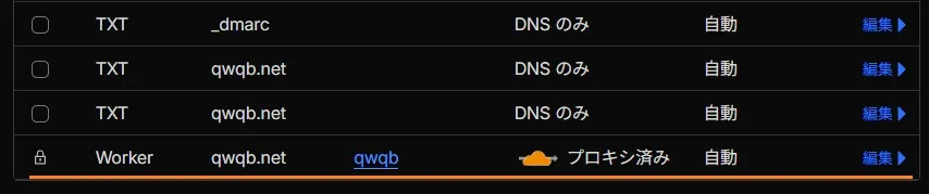 DNSレコード設定